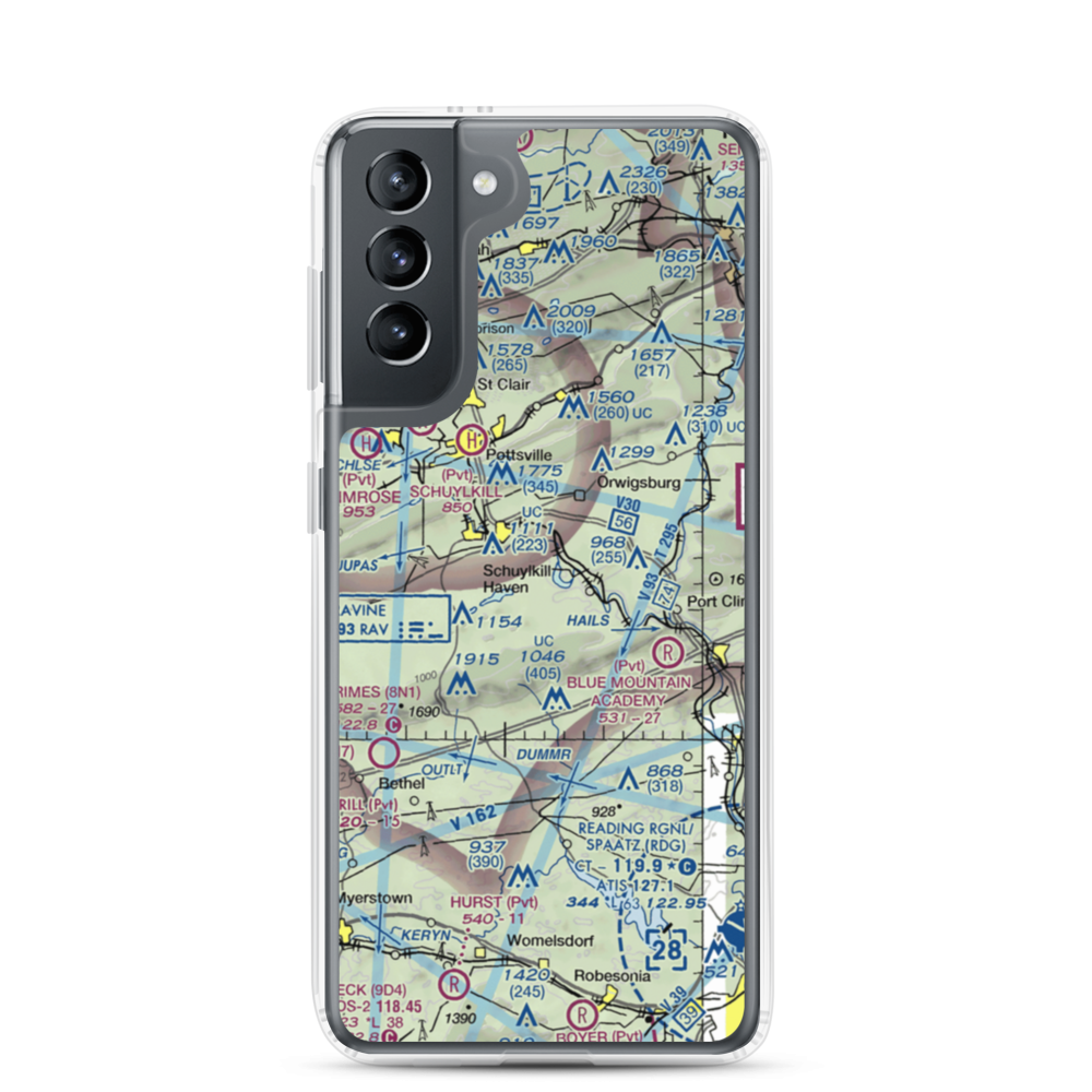 Hillview Airport (2PA2) VFR Sectional Samsung Case Samsung Galaxy S21 model shown