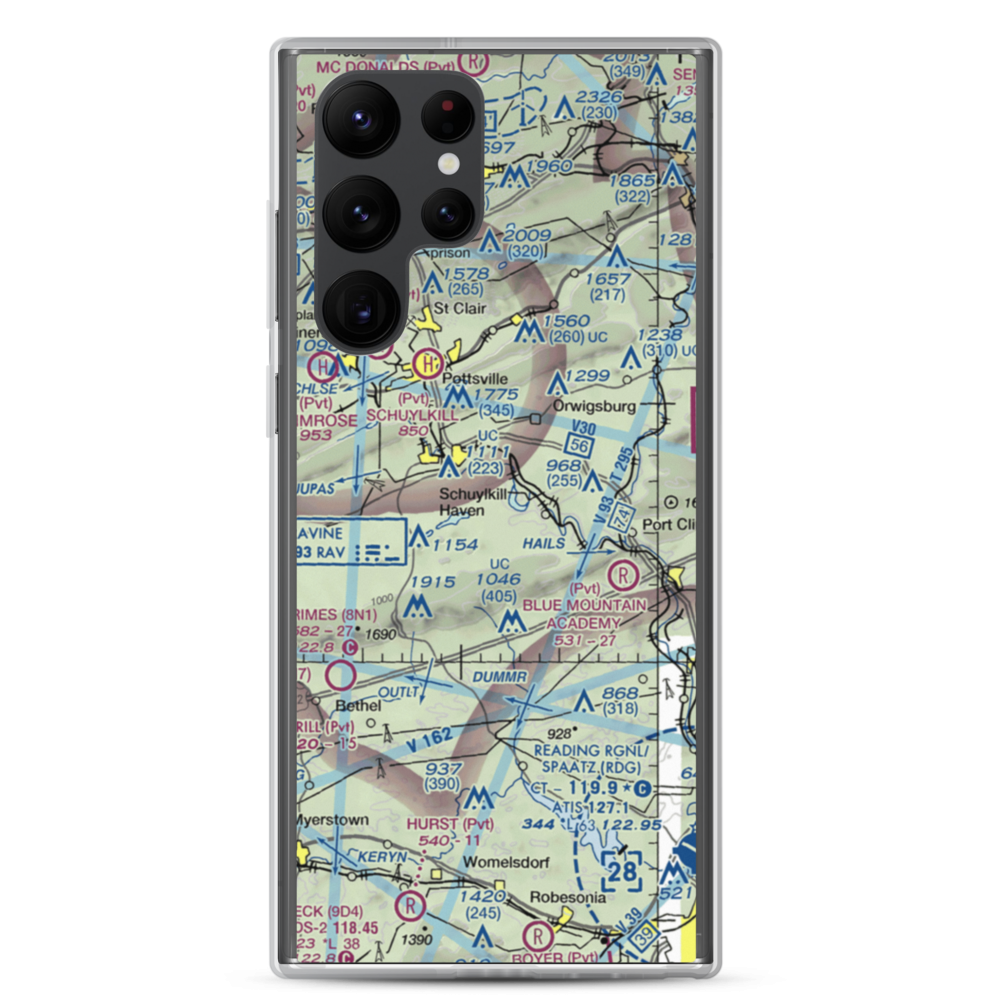 Hillview Airport (2PA2) VFR Sectional Samsung Case Samsung Galaxy S22 Ultra model shown