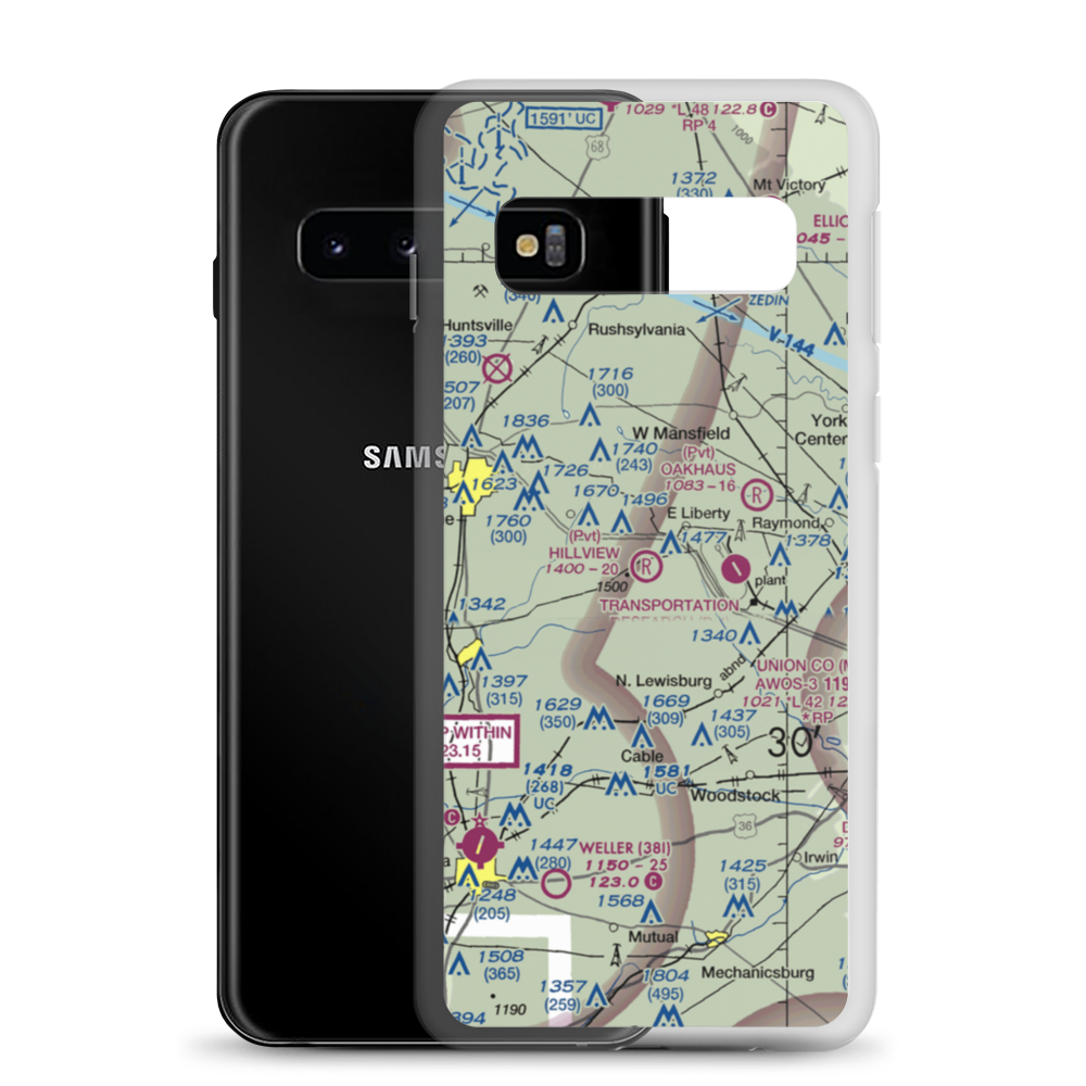 Hillview Airstrip (OI38) VFR Sectional Samsung Case Samsung Galaxy S10 model shown