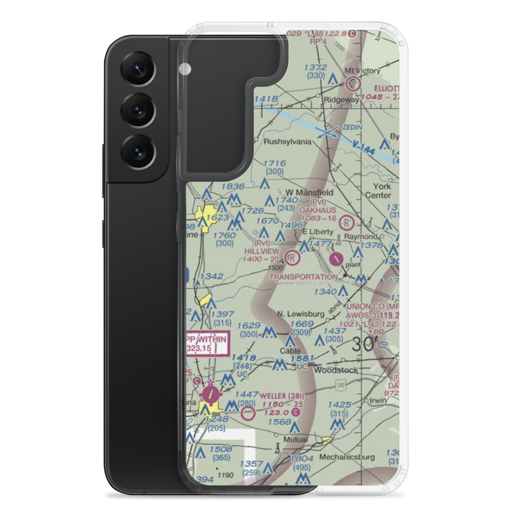 Hillview Airstrip (OI38) VFR Sectional Samsung Case Samsung Galaxy S22 Plus model shown