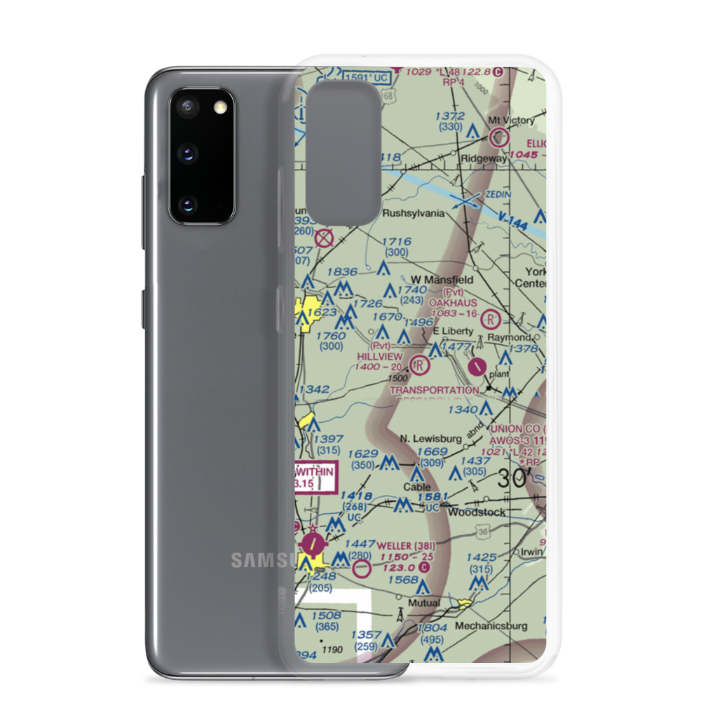 Hillview Airstrip (OI38) VFR Sectional Samsung Case Samsung Galaxy S20 model shown