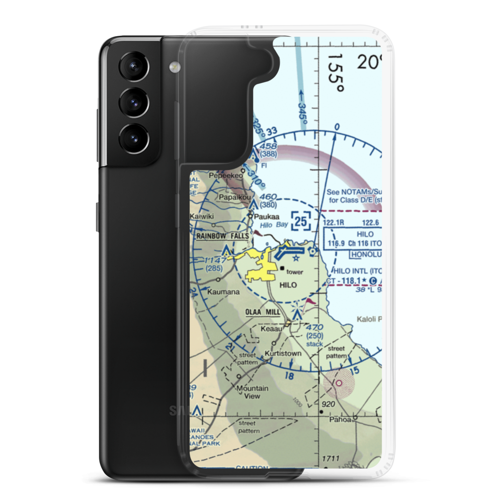 Hilo International Airport (ITO) VFR Sectional Samsung Case Samsung Galaxy S21 Plus model shown