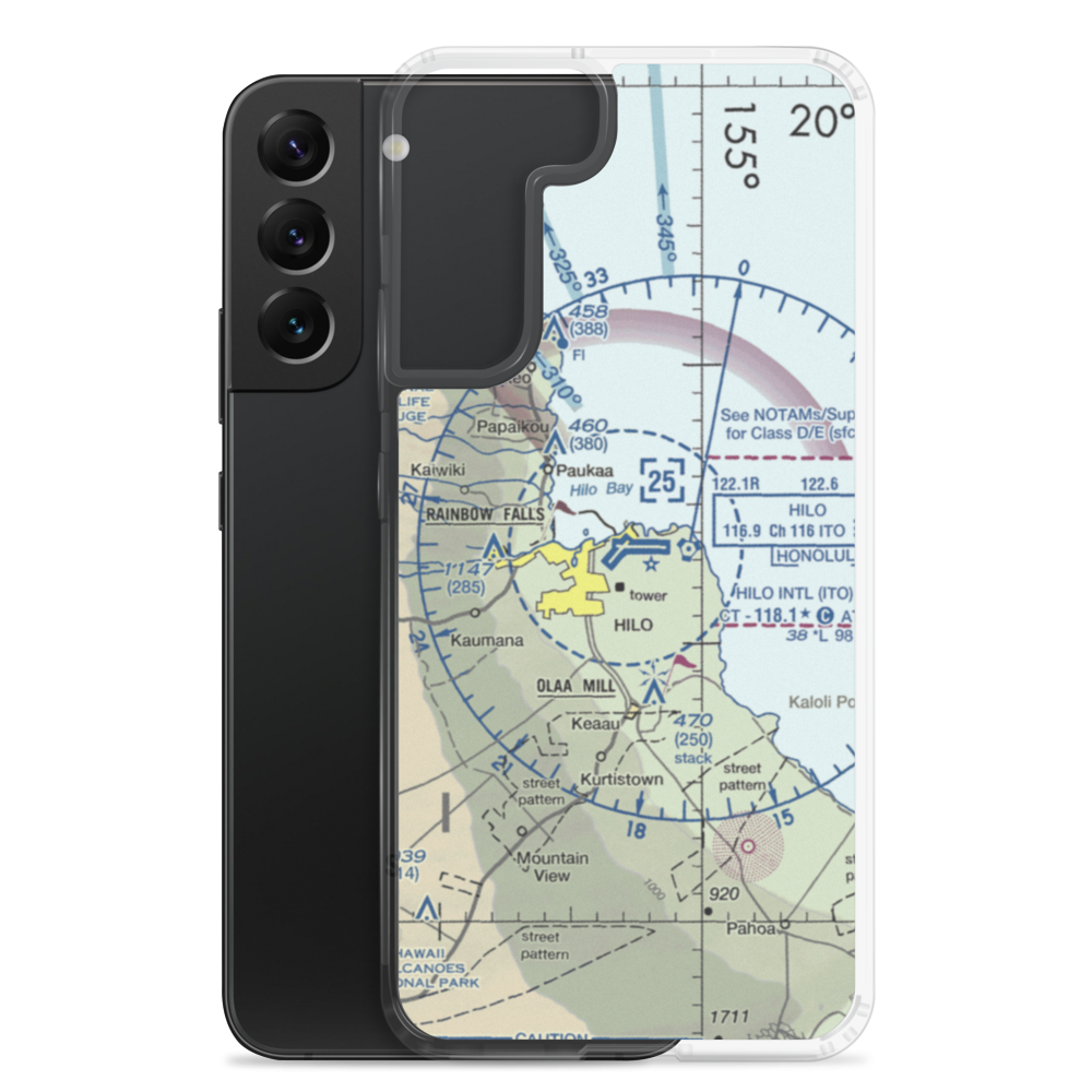 Hilo International Airport (ITO) VFR Sectional Samsung Case Samsung Galaxy S22 Plus model shown