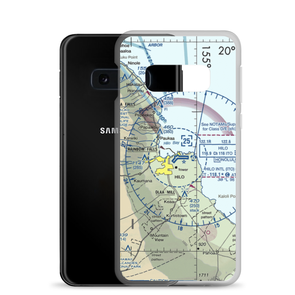 Hilo International Airport (ITO) VFR Sectional Samsung Case Samsung Galaxy S10e model shown