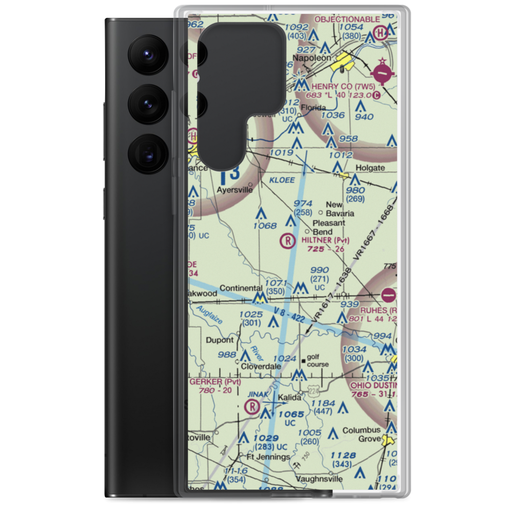 Hiltner Airport (OH19) VFR Sectional Samsung Case Samsung Galaxy S22 Ultra model shown
