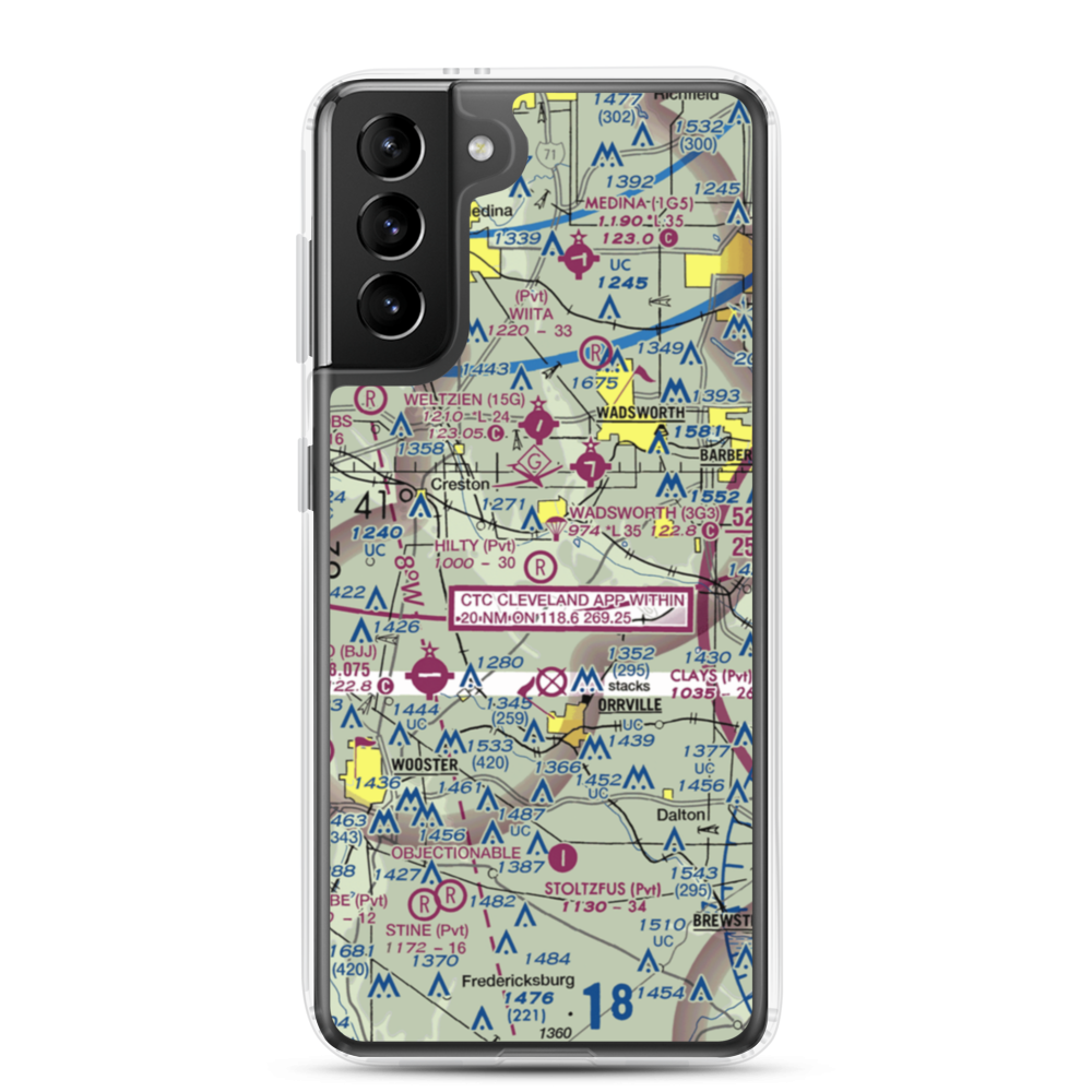 Hilty Field (OI68) VFR Sectional Samsung Case Samsung Galaxy S21 Plus model shown