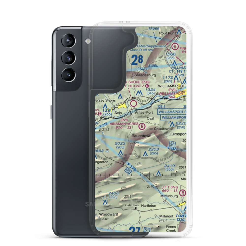 Hinaman Acres Airport (1PA0) VFR Sectional Samsung Case Samsung Galaxy S21 model shown