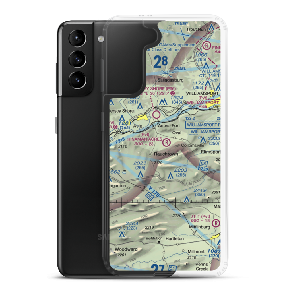 Hinaman Acres Airport (1PA0) VFR Sectional Samsung Case Samsung Galaxy S21 Plus model shown