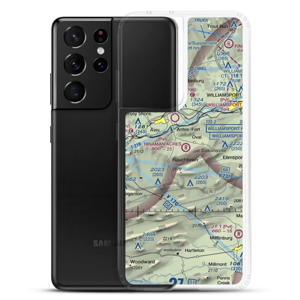 Hinaman Acres Airport (1PA0) VFR Sectional Samsung Case Samsung Galaxy S21 Ultra model shown