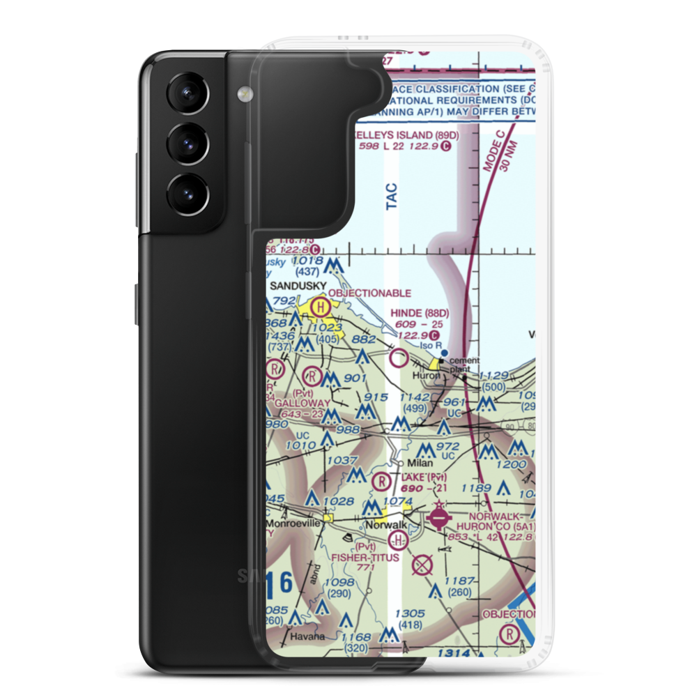 Hinde Airport (88D) VFR Sectional Samsung Case Samsung Galaxy S21 Plus model shown