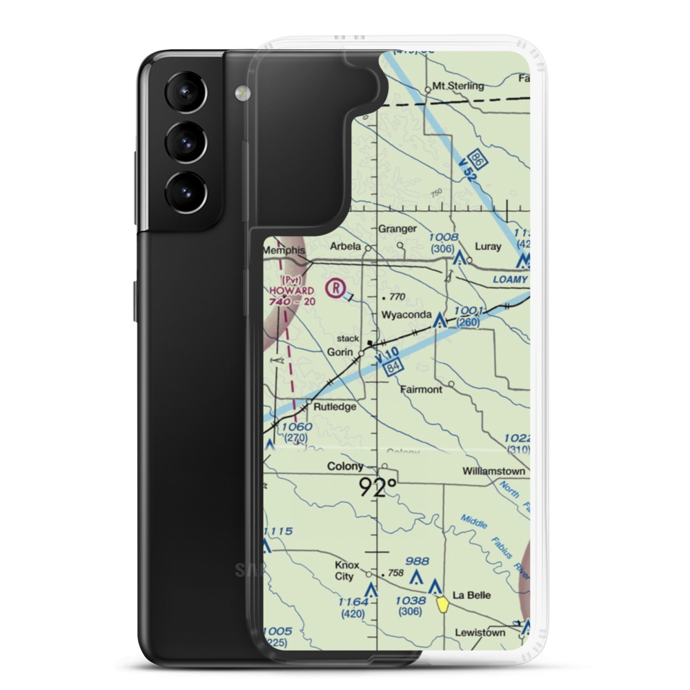 Hines Airport (1MO7) VFR Sectional Samsung Case Samsung Galaxy S21 Plus model shown