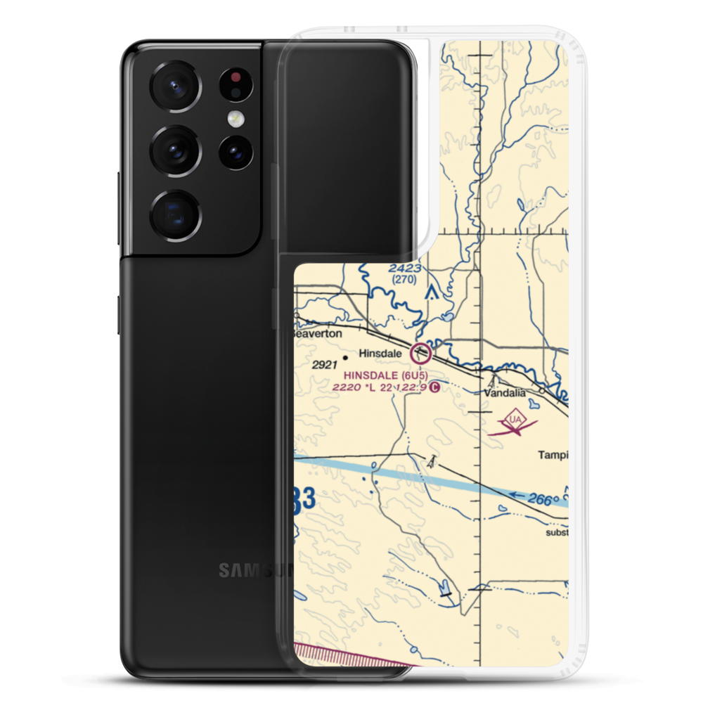 Hinsdale Airport (6U5) VFR Sectional Samsung Case Samsung Galaxy S21 Ultra model shown