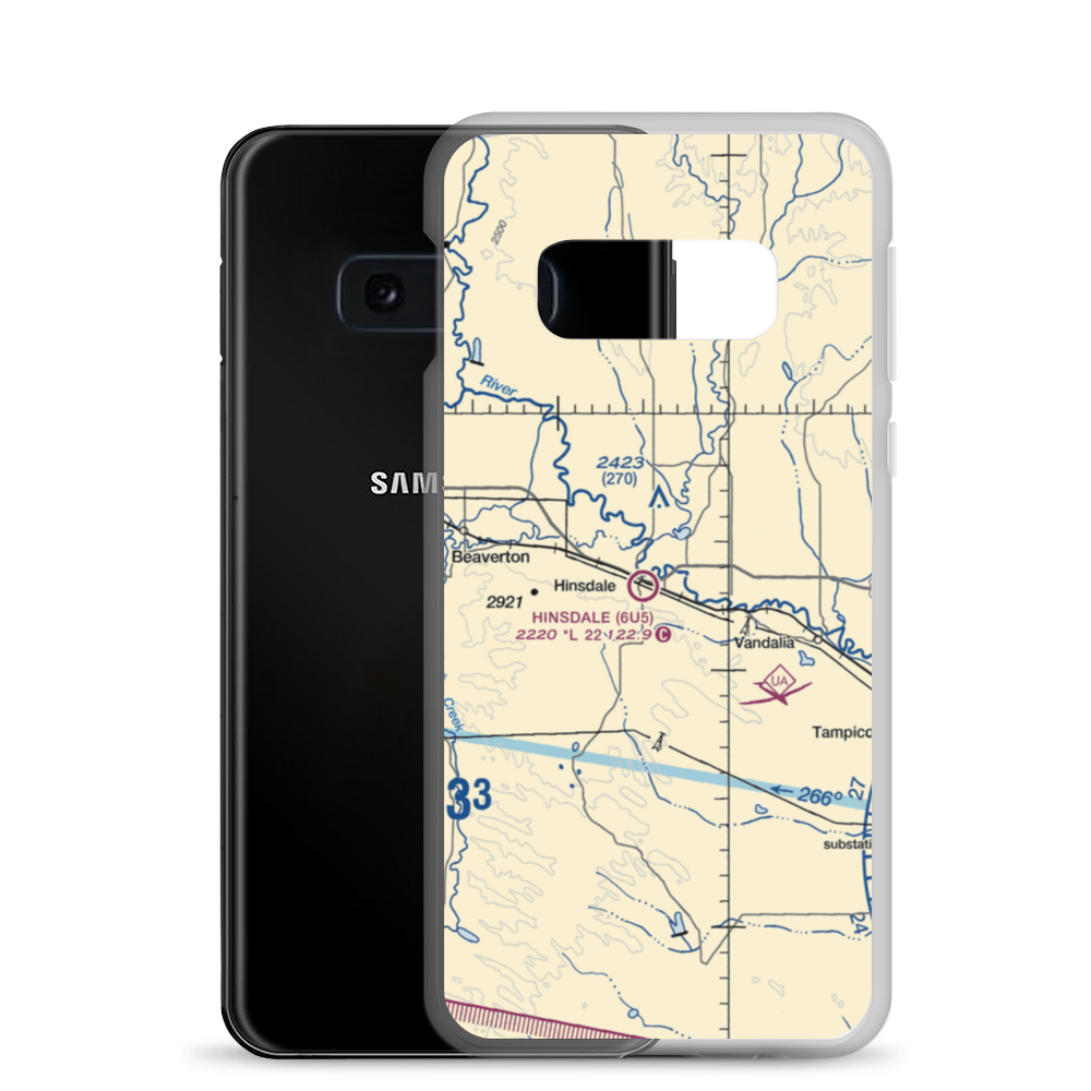 Hinsdale Airport (6U5) VFR Sectional Samsung Case Samsung Galaxy S10e model shown