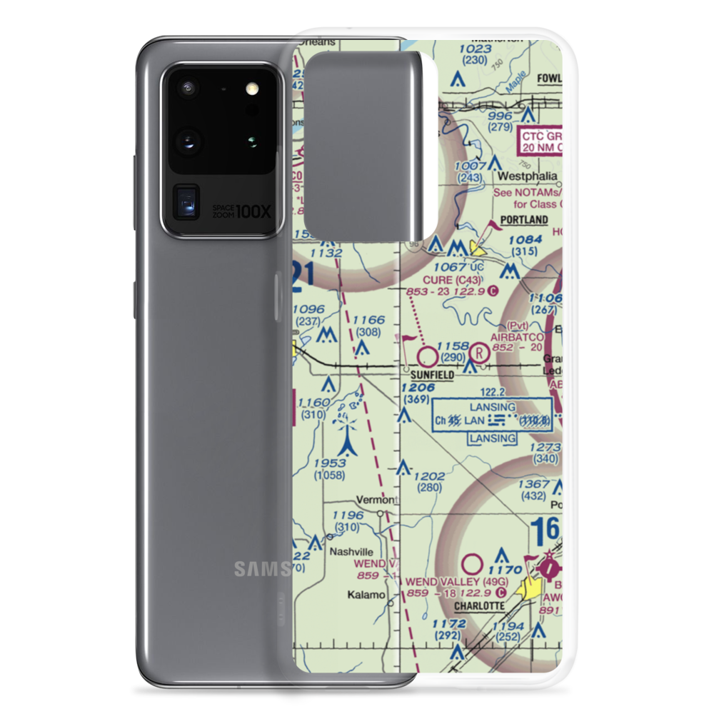 Hiram Cure Airport (C43) VFR Sectional Samsung Case Samsung Galaxy S20 Ultra model shown