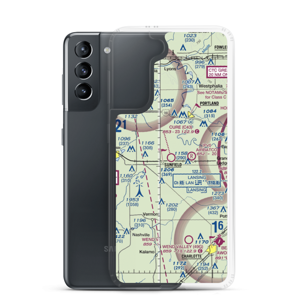 Hiram Cure Airport (C43) VFR Sectional Samsung Case Samsung Galaxy S21 model shown