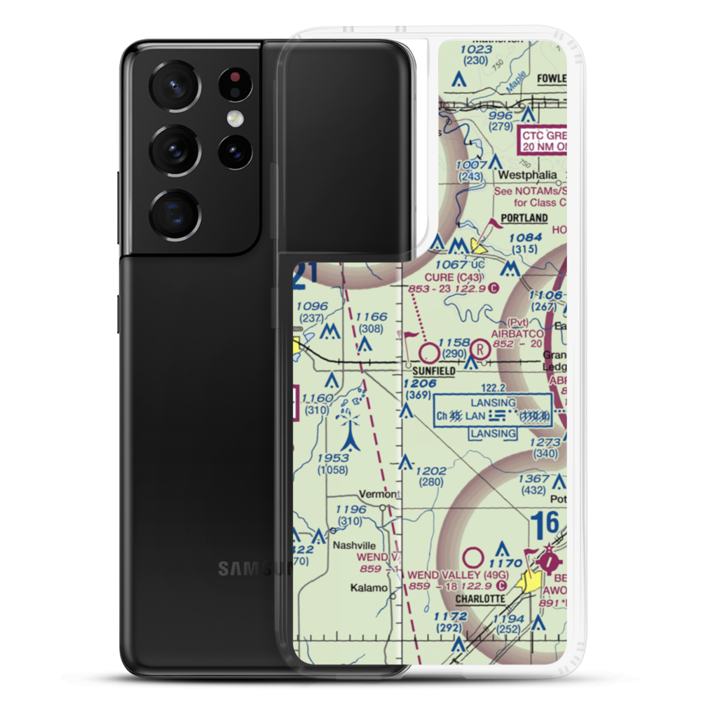 Hiram Cure Airport (C43) VFR Sectional Samsung Case Samsung Galaxy S21 Ultra model shown