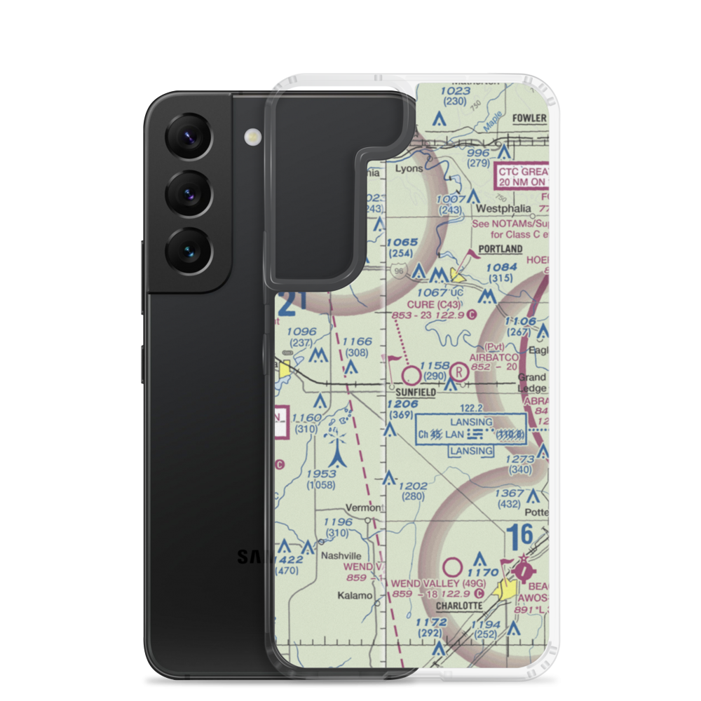 Hiram Cure Airport (C43) VFR Sectional Samsung Case Samsung Galaxy S22 model shown