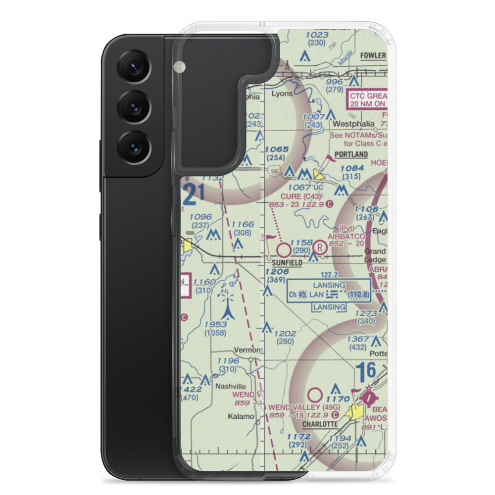 Hiram Cure Airport (C43) VFR Sectional Samsung Case Samsung Galaxy S22 Plus model shown