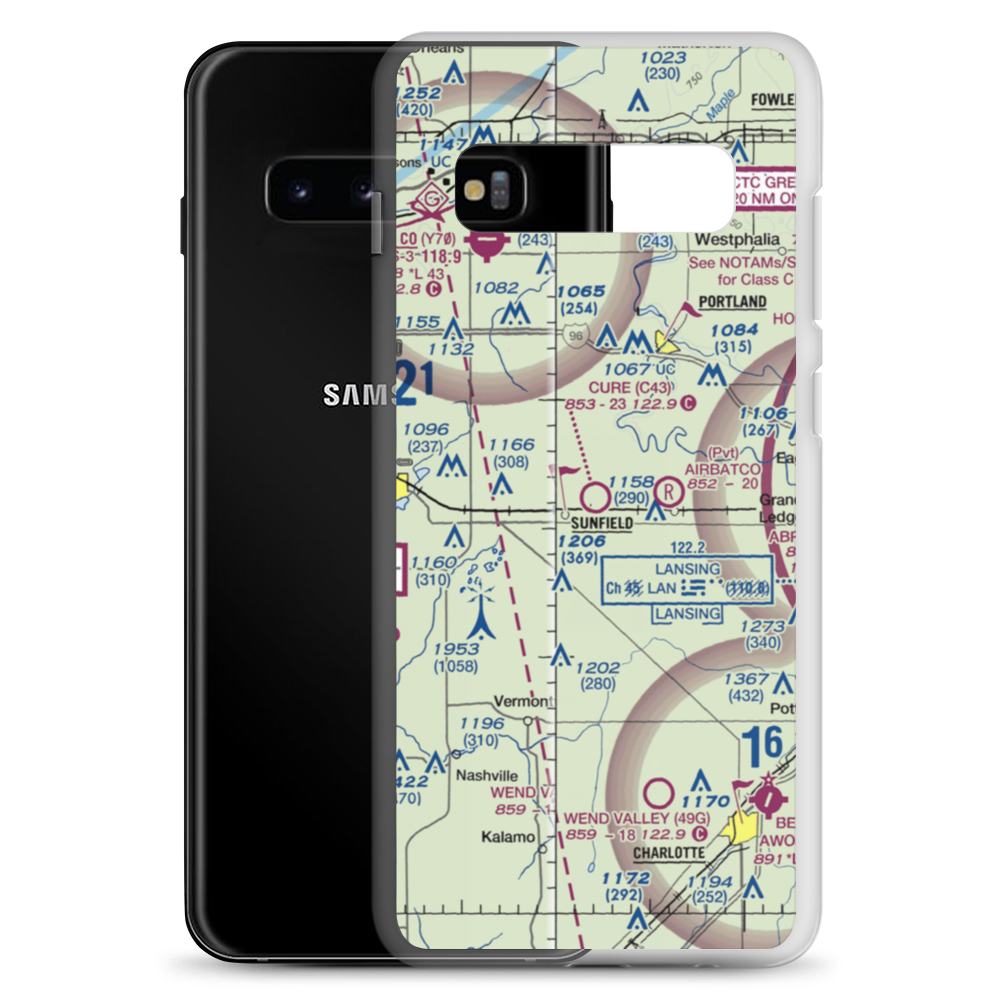 Hiram Cure Airport (C43) VFR Sectional Samsung Case Samsung Galaxy S10+ model shown