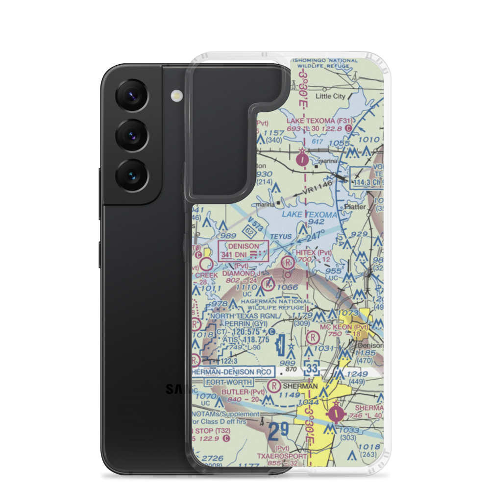 Hitex Private Airport (9TX7) VFR Sectional Samsung Case Samsung Galaxy S22 model shown