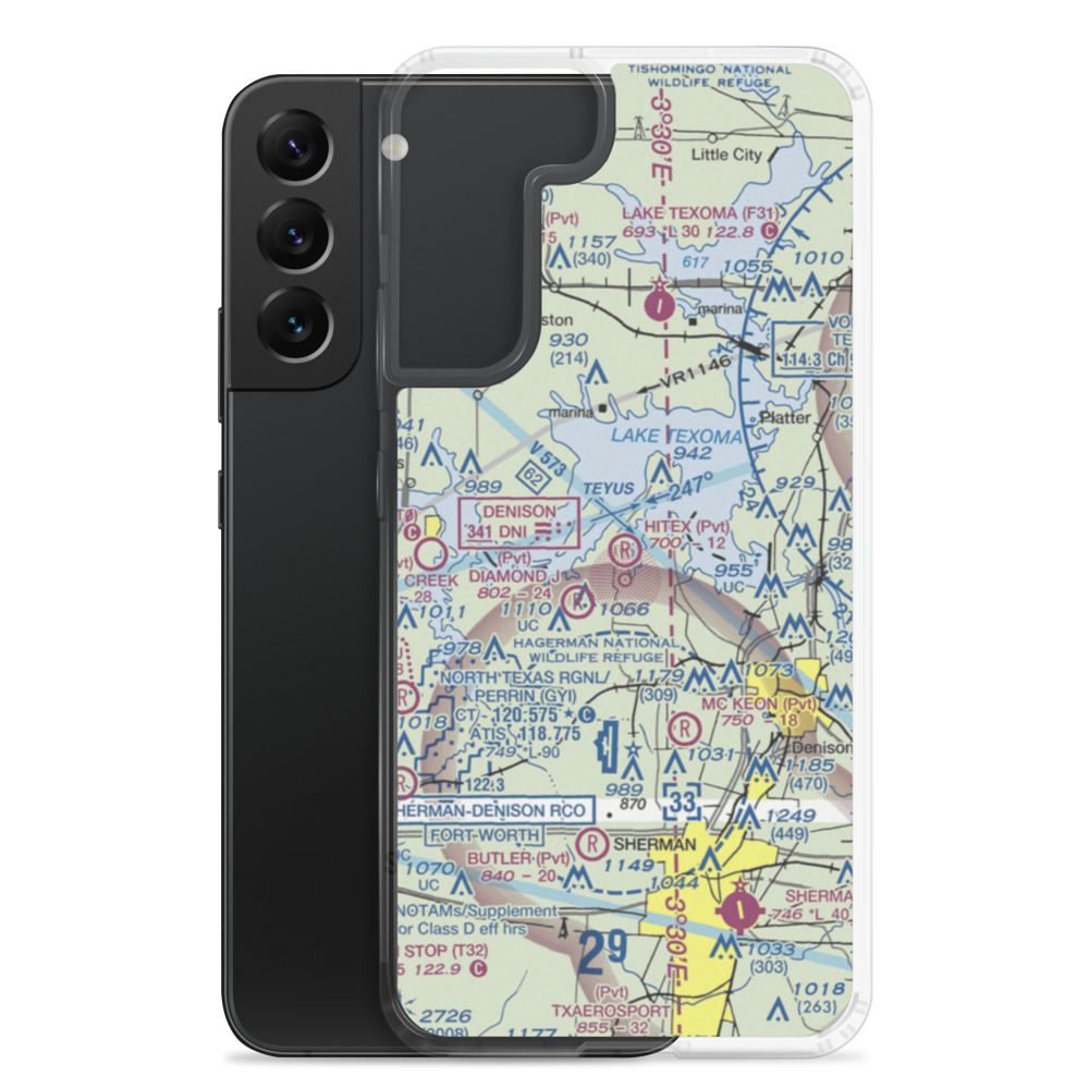 Hitex Private Airport (9TX7) VFR Sectional Samsung Case Samsung Galaxy S22 Plus model shown