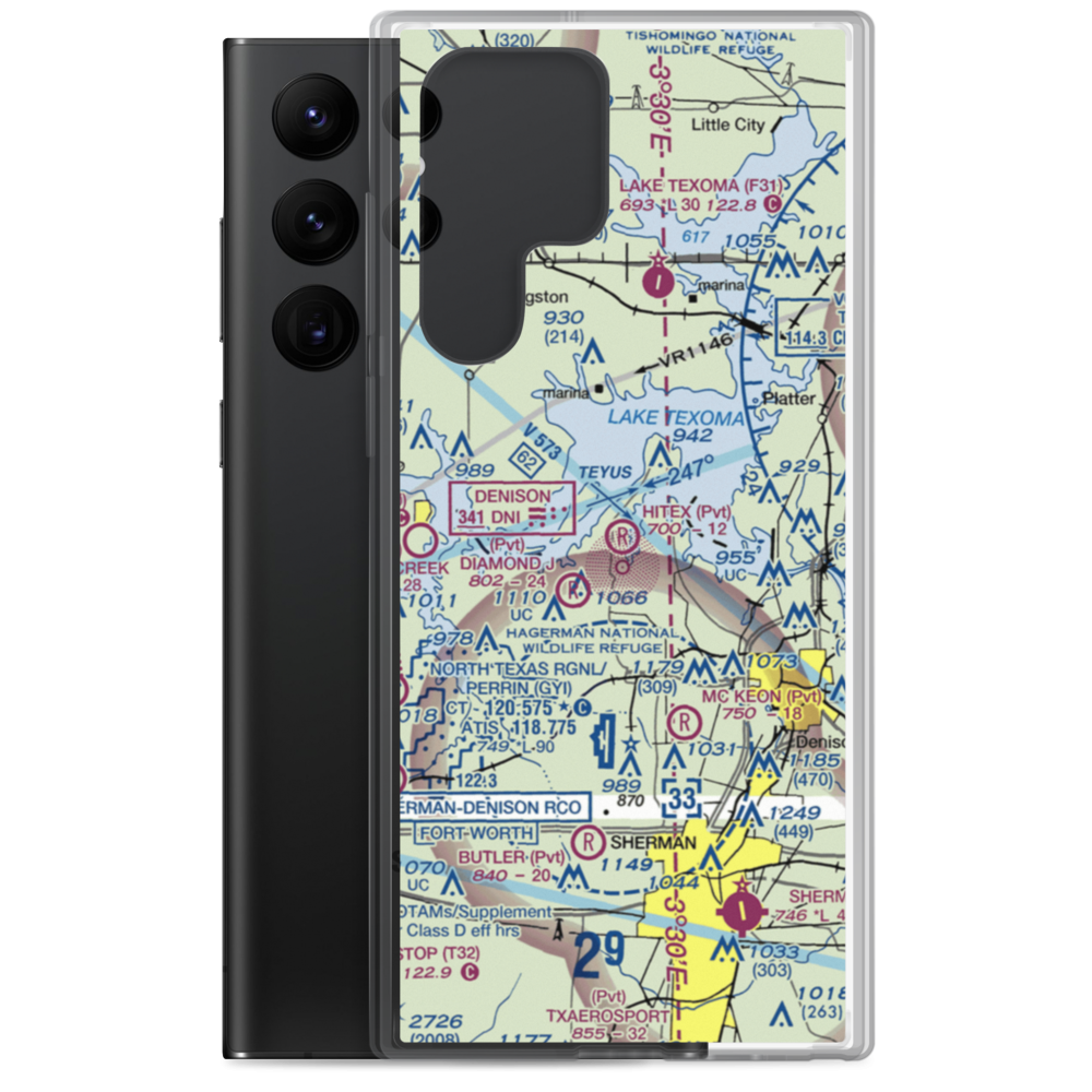 Hitex Private Airport (9TX7) VFR Sectional Samsung Case Samsung Galaxy S22 Ultra model shown