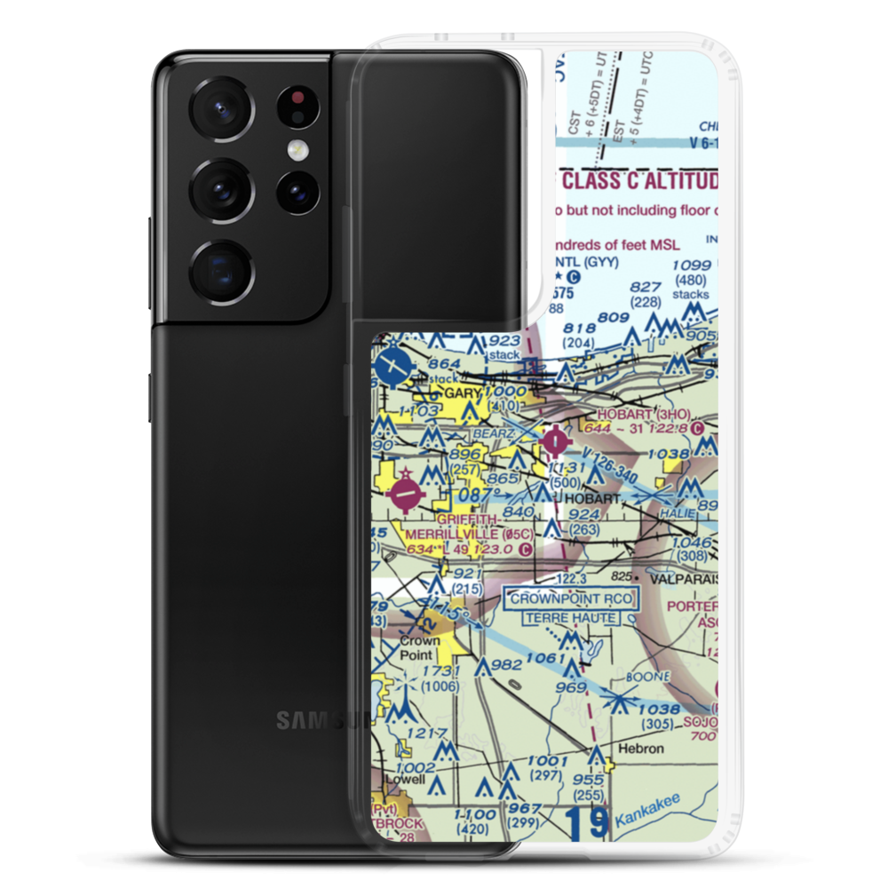 Hobart Sky Ranch Airport (3HO) VFR Sectional Samsung Case Samsung Galaxy S21 Ultra model shown