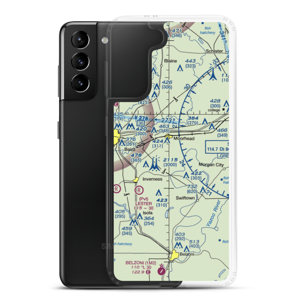 Hobbs Airport (MS33) VFR Sectional Samsung Case Samsung Galaxy S21 Plus model shown