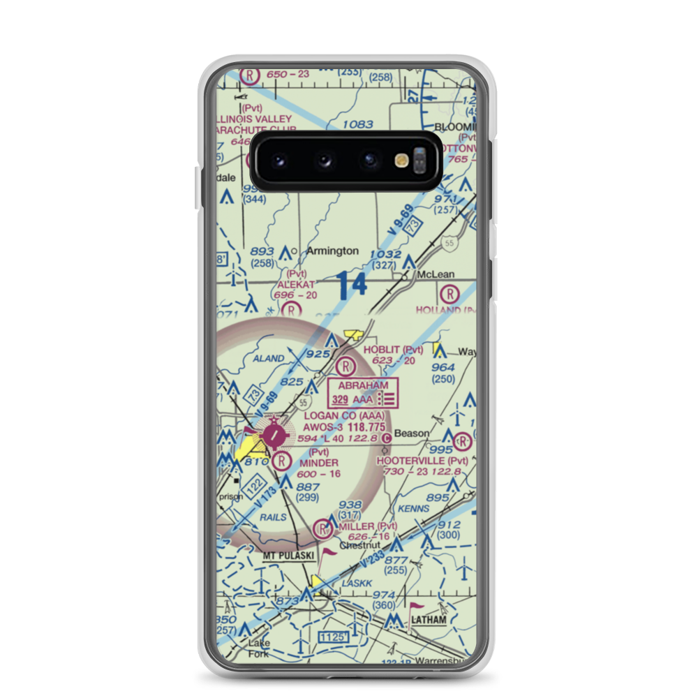 Hoblit Farms Airport (IL94) VFR Sectional Samsung Case Samsung Galaxy S10 model shown