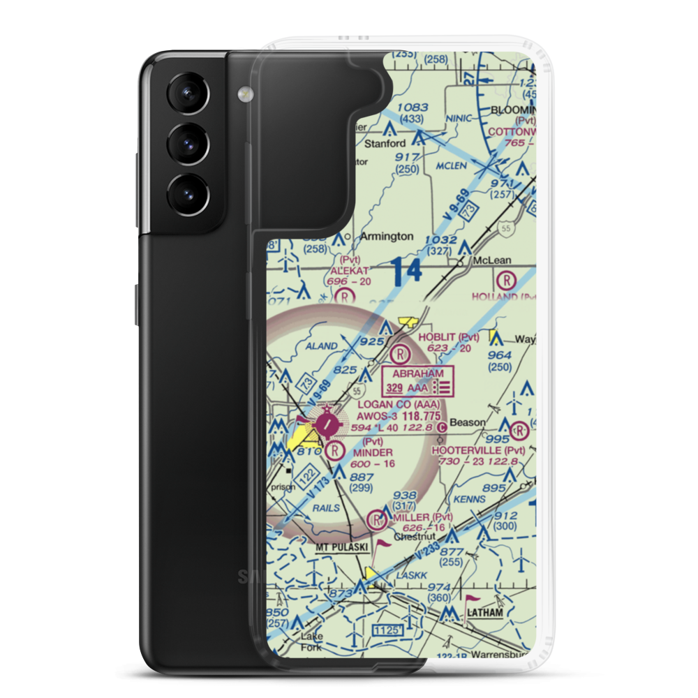 Hoblit Farms Airport (IL94) VFR Sectional Samsung Case Samsung Galaxy S21 Plus model shown