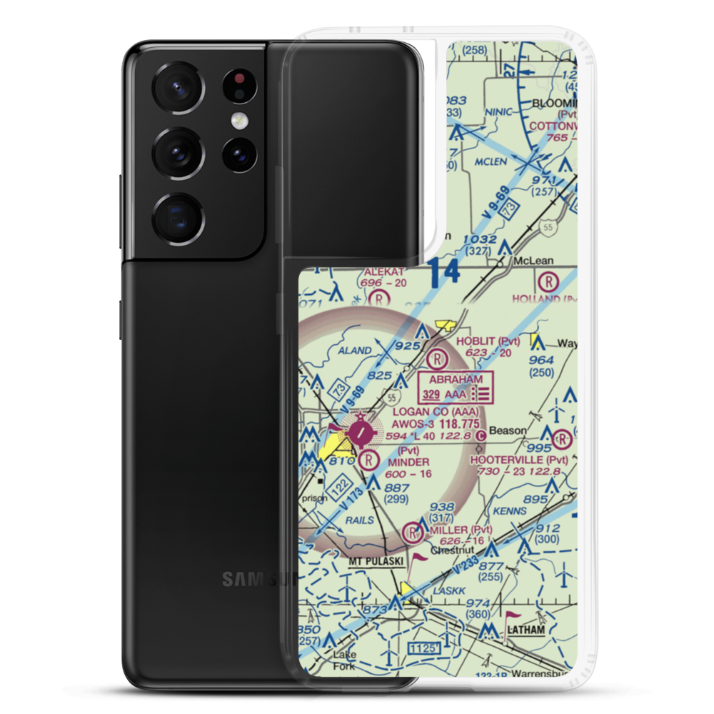 Hoblit Farms Airport (IL94) VFR Sectional Samsung Case Samsung Galaxy S21 Ultra model shown
