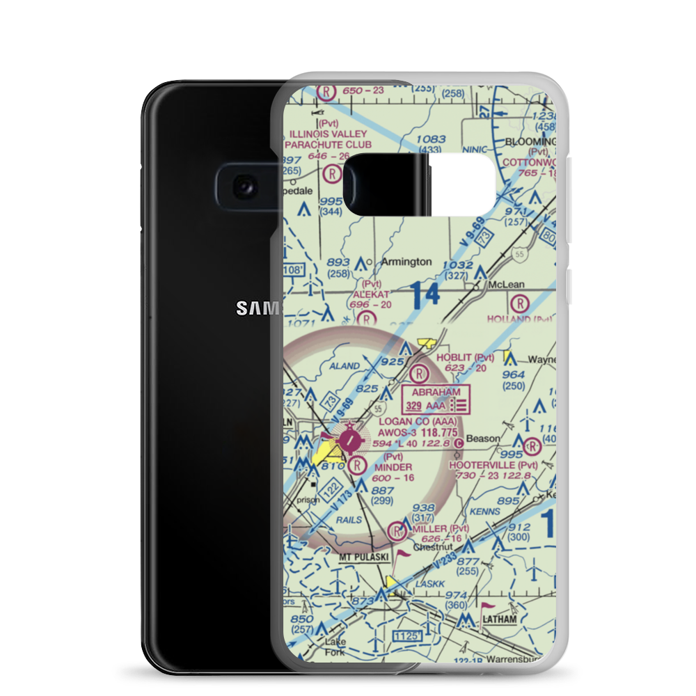 Hoblit Farms Airport (IL94) VFR Sectional Samsung Case Samsung Galaxy S10e model shown