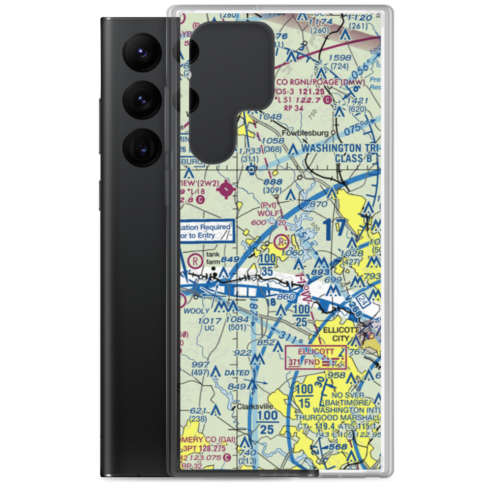 Hoby Wolf Airport (2MD5) VFR Sectional Samsung Case Samsung Galaxy S22 Ultra model shown