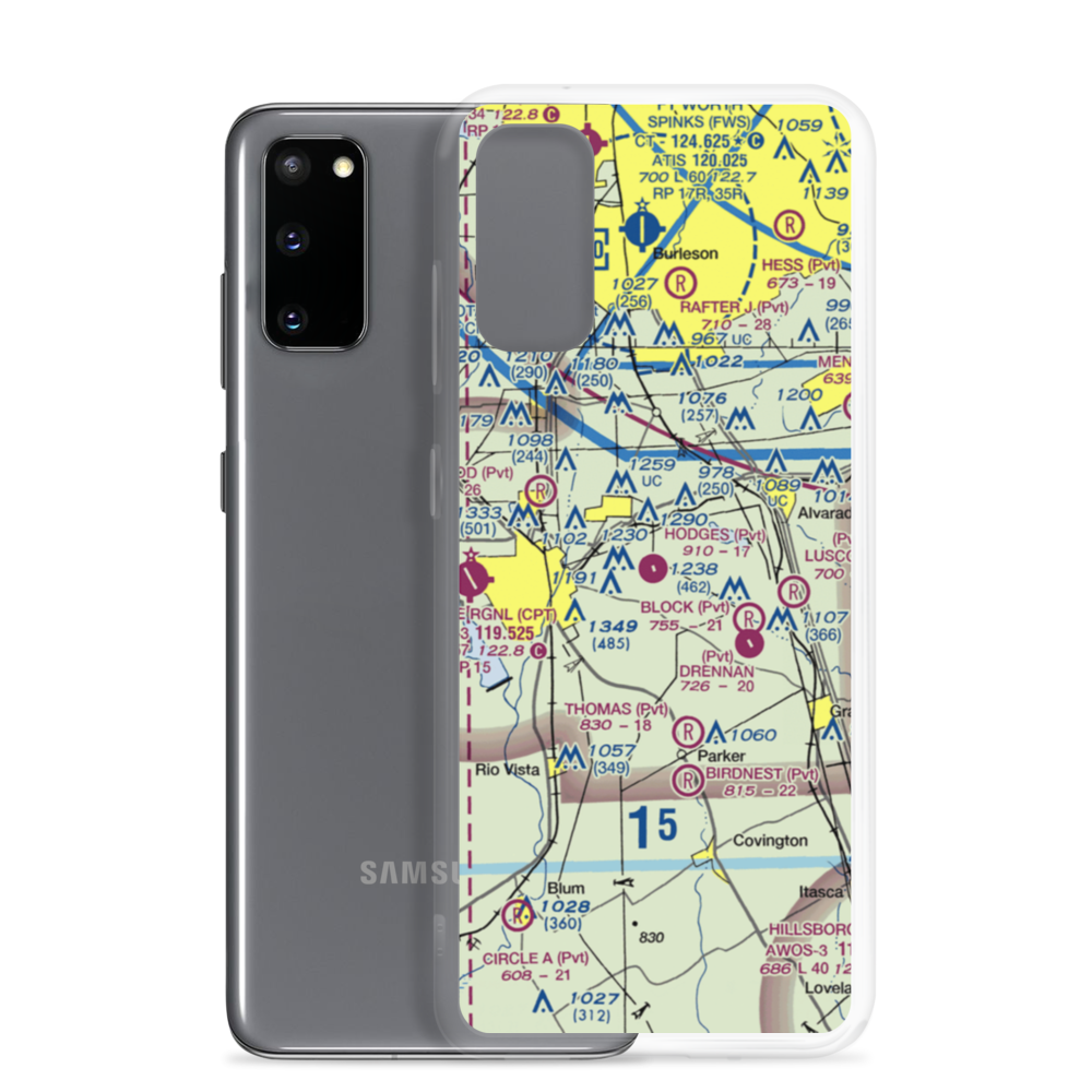 Hodges Air Field (TX67) VFR Sectional Samsung Case Samsung Galaxy S20 model shown