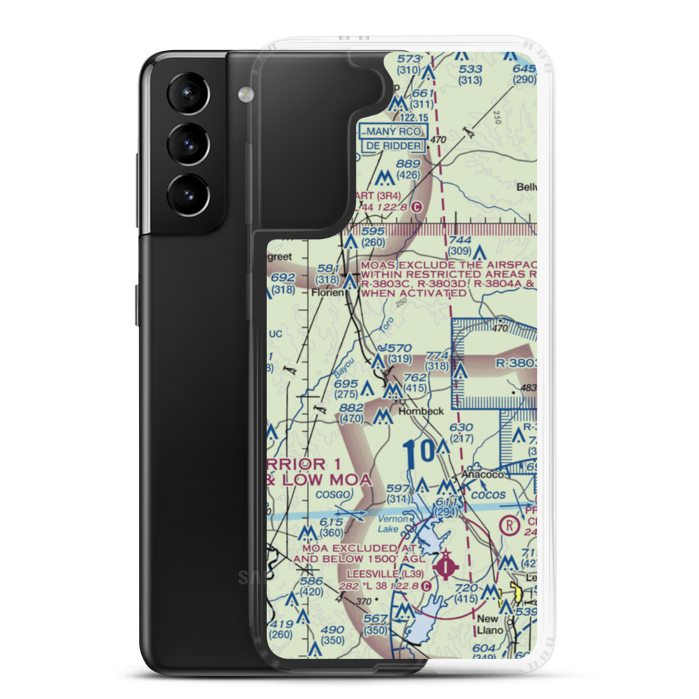 Hodges Airfield (US-0286) VFR Sectional Samsung Case Samsung Galaxy S21 Plus model shown