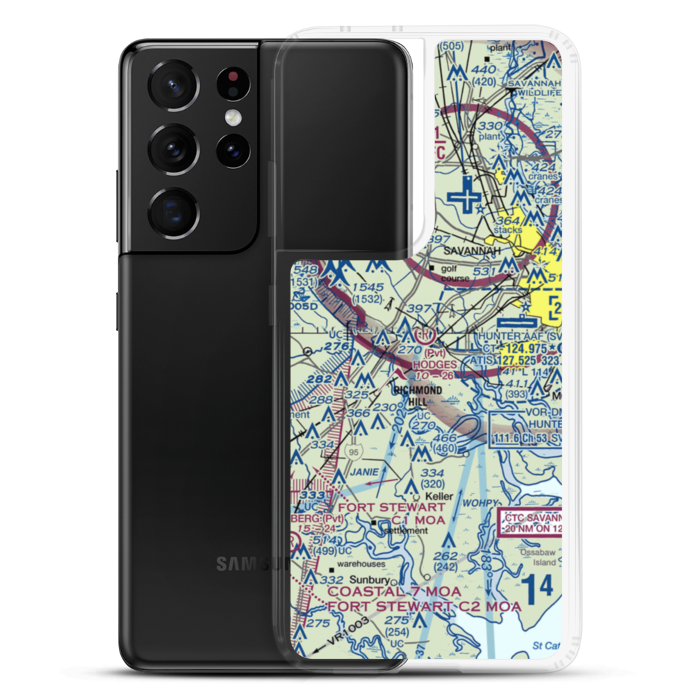 Hodges Airpark (GA39) VFR Sectional Samsung Case Samsung Galaxy S21 Ultra model shown