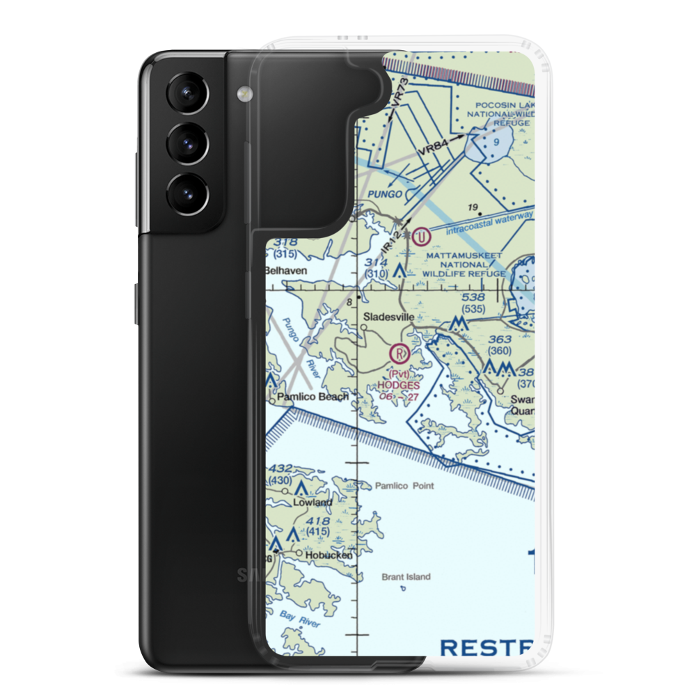 Hodges Farm Airport (NC73) VFR Sectional Samsung Case Samsung Galaxy S21 Plus model shown