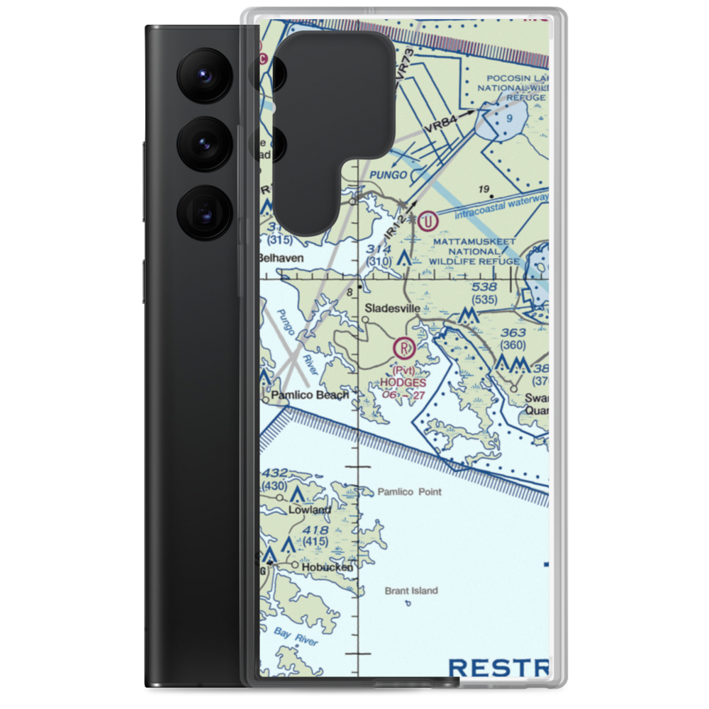Hodges Farm Airport (NC73) VFR Sectional Samsung Case Samsung Galaxy S22 Ultra model shown