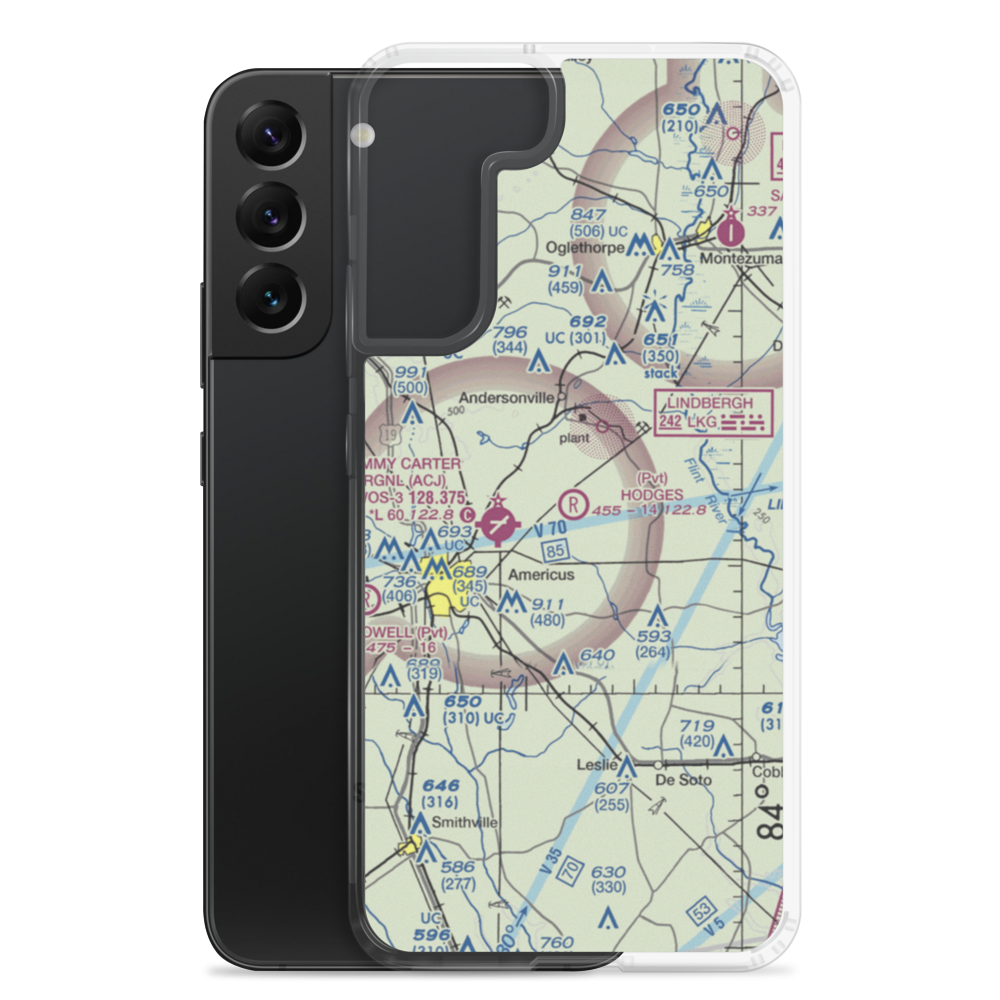 Hodges Field Airport (4GA0) VFR Sectional Samsung Case Samsung Galaxy S22 Plus model shown