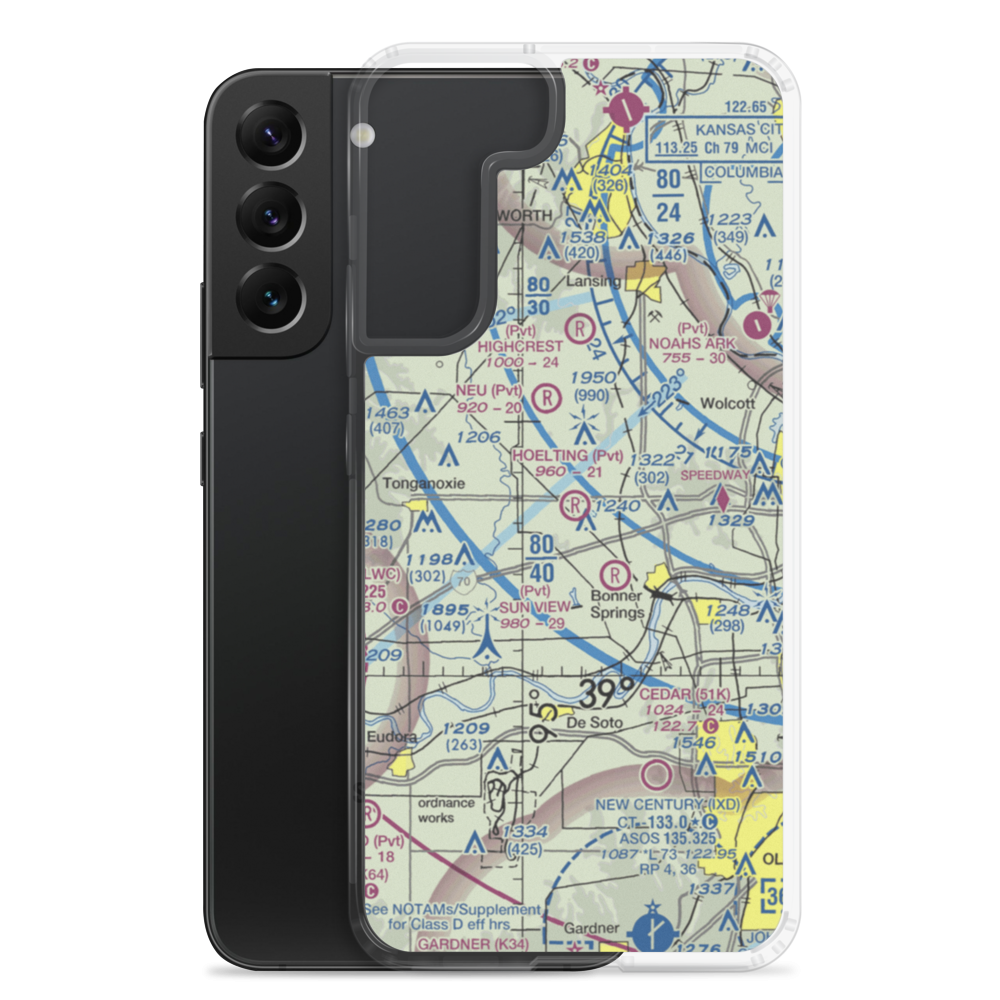 Hoelting Airport (SN22) VFR Sectional Samsung Case Samsung Galaxy S22 Plus model shown