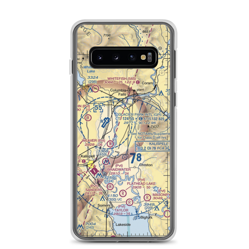 Hoerner Airport (MT18) VFR Sectional Samsung Case Samsung Galaxy S10 model shown