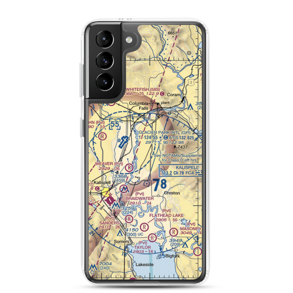 Hoerner Airport (MT18) VFR Sectional Samsung Case Samsung Galaxy S21 Plus model shown
