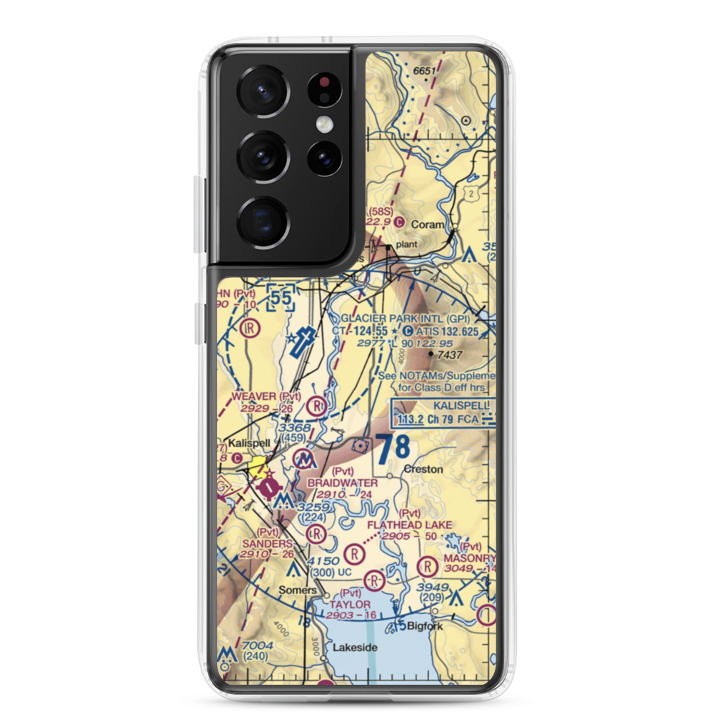 Hoerner Airport (MT18) VFR Sectional Samsung Case Samsung Galaxy S21 Ultra model shown