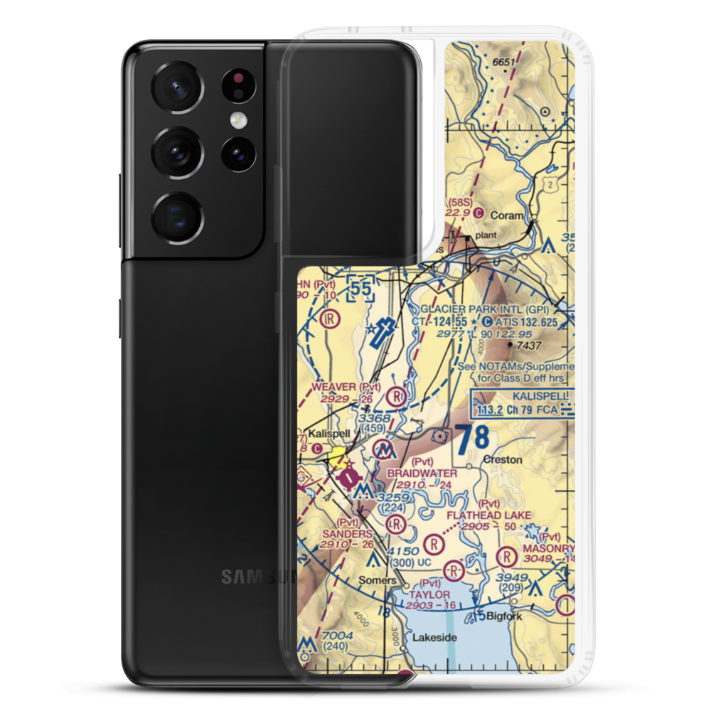 Hoerner Airport (MT18) VFR Sectional Samsung Case Samsung Galaxy S21 Ultra model shown