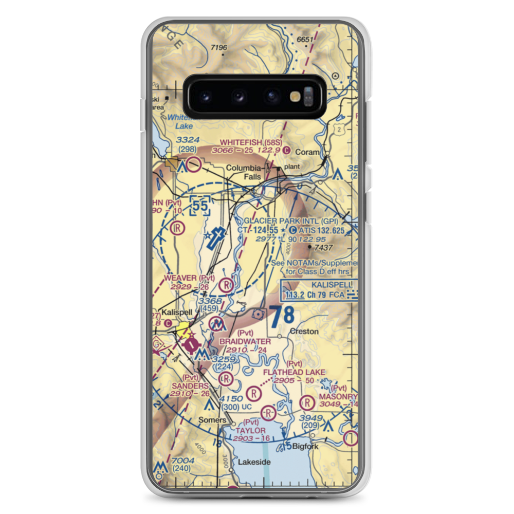 Hoerner Airport (MT18) VFR Sectional Samsung Case Samsung Galaxy S10+ model shown