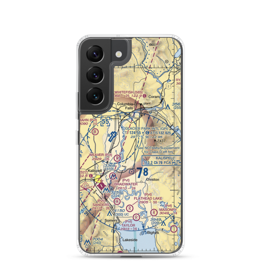 Hoerner Airport (MT18) VFR Sectional Samsung Case Samsung Galaxy S22 model shown