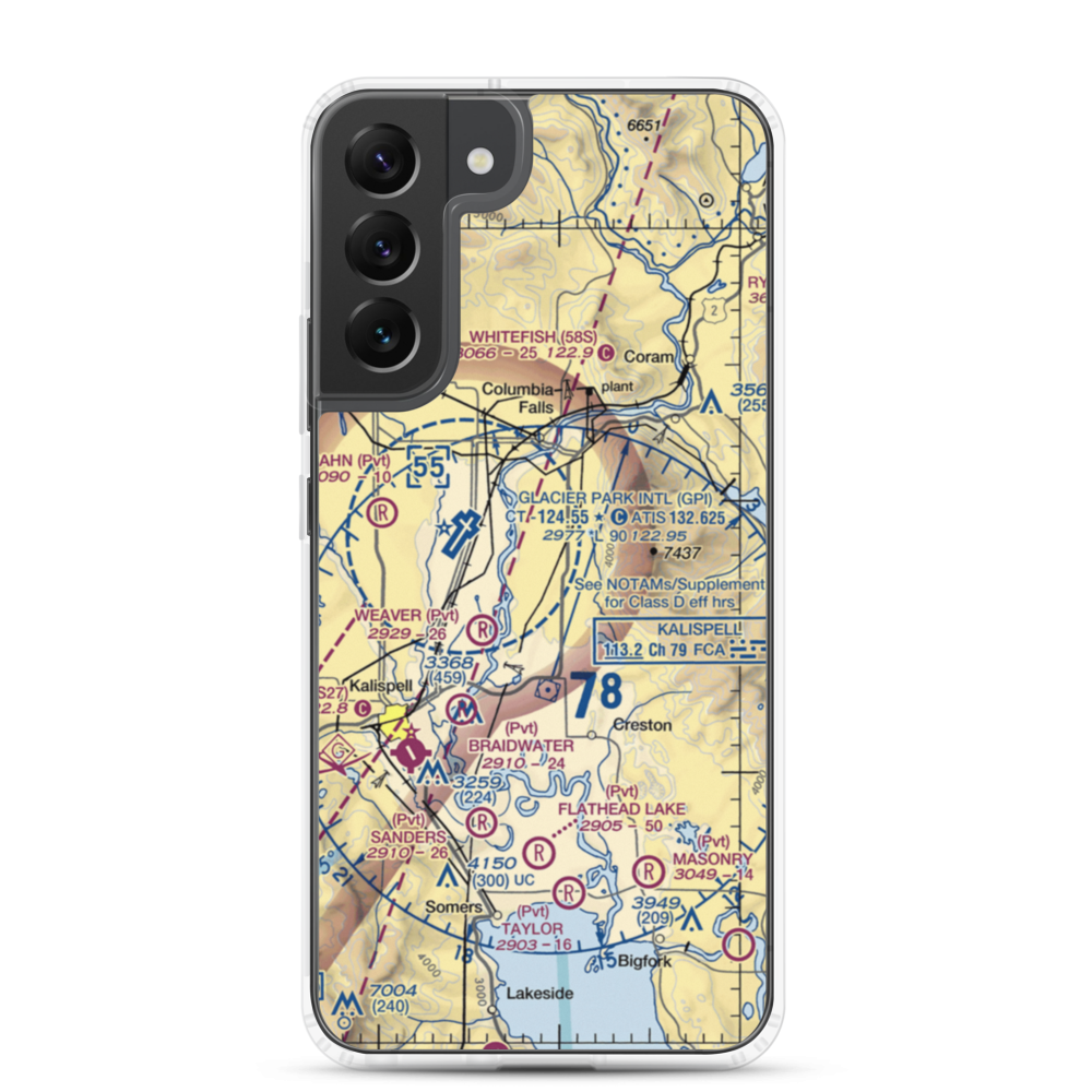 Hoerner Airport (MT18) VFR Sectional Samsung Case Samsung Galaxy S22 Plus model shown
