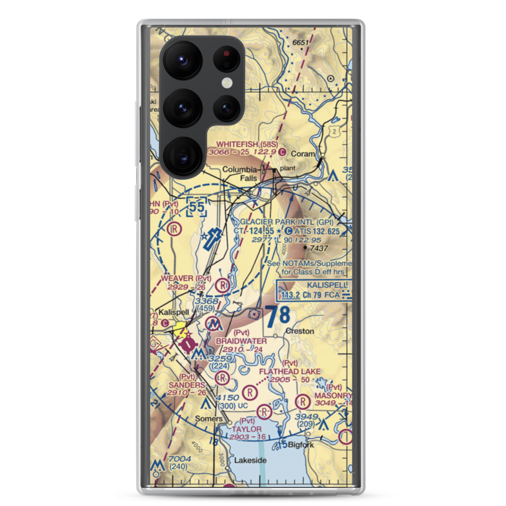 Hoerner Airport (MT18) VFR Sectional Samsung Case Samsung Galaxy S22 Ultra model shown