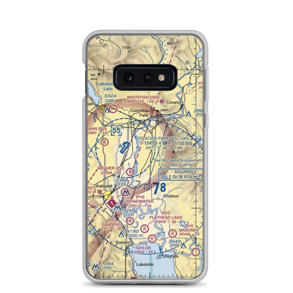 Hoerner Airport (MT18) VFR Sectional Samsung Case Samsung Galaxy S10e model shown
