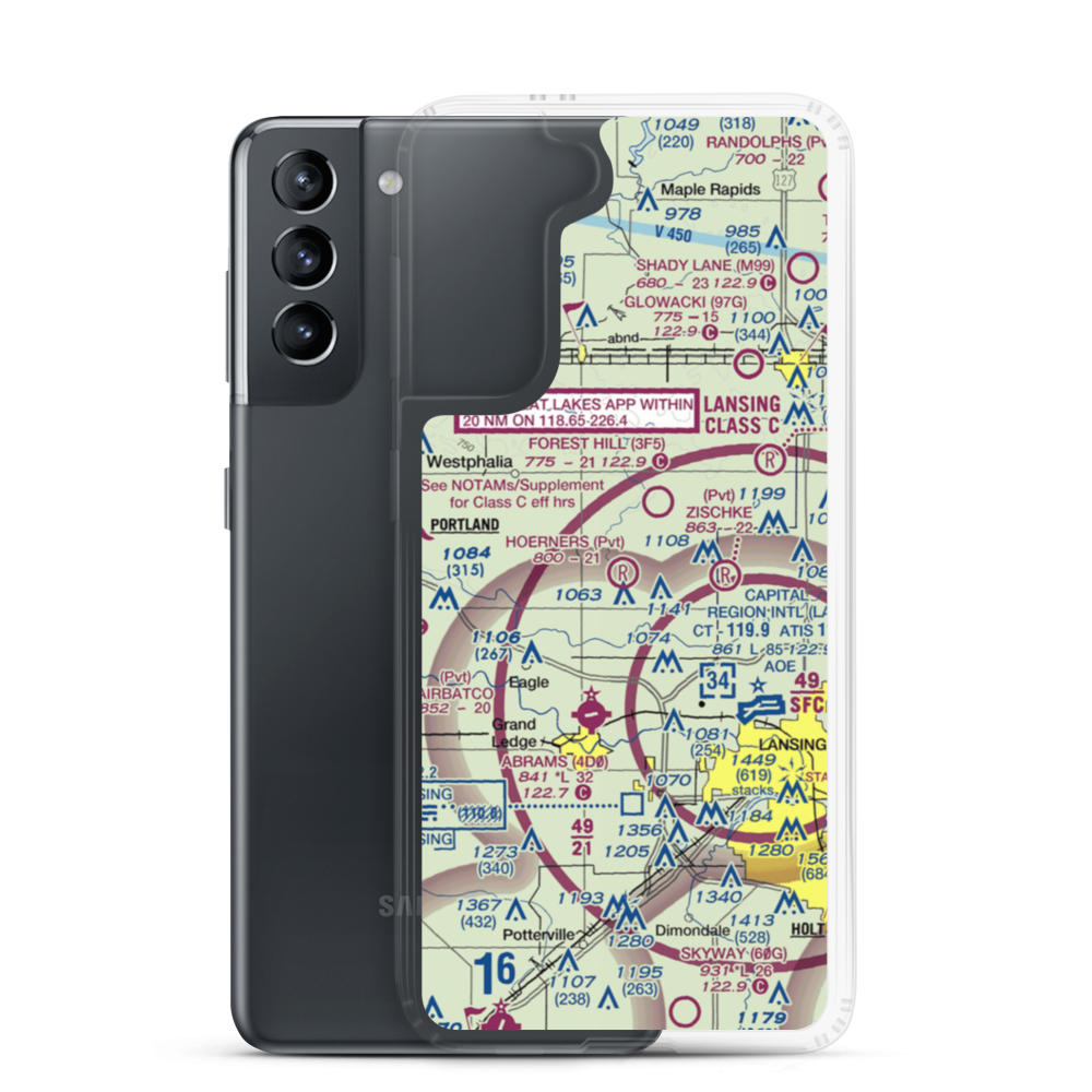 Hoerners Corners Airport (MI10) VFR Sectional Samsung Case Samsung Galaxy S21 model shown
